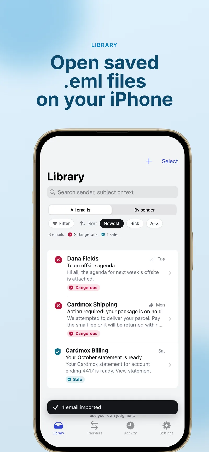 readEML - EML Reader & Viewer iPhone screenshot 1